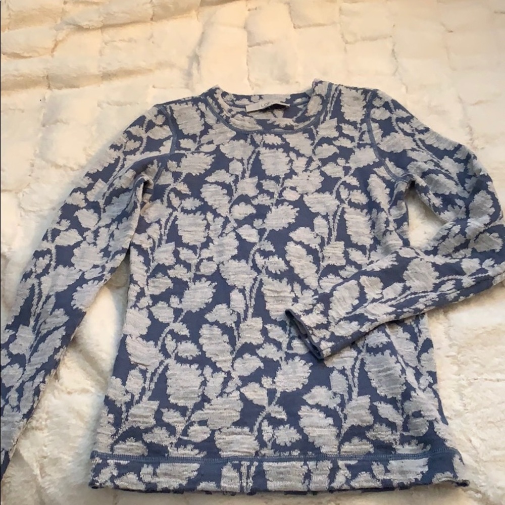 Blue and White Ann Taylor Loft Long Sleeve/Sweater